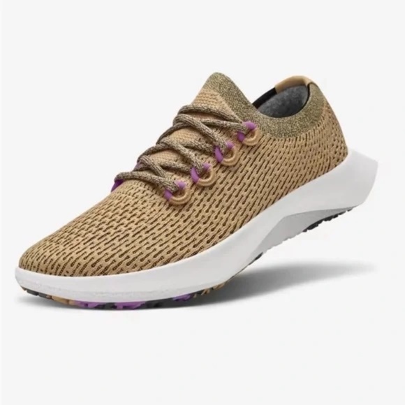 ALLBIRDS LIMITED EDITION HAZY BEIGE/LUX PURPLE (WHITE SOLE) TREE DASHER 2 - Picture 1 of 8